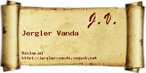 Jergler Vanda névjegykártya
